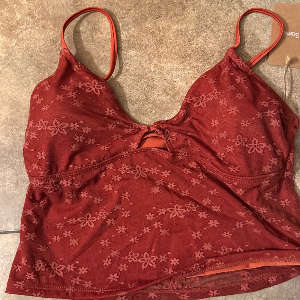Samiol, NWT,  Red Floral Tankini Set - Picture 6 of 6